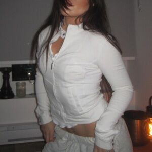 90s Jacob vintage sporty white moto jacket zip up